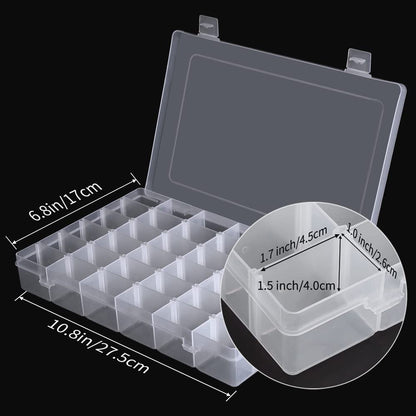 Opret 36 Grids Plastic Jewellery Organiser, Clear Storage Box