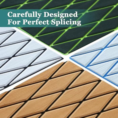 KXKZREN EVA Foam Boat Flooring Decking Sheet 6mm Thick 93.8"x43.9" Diamond Anti-slip Marine Flooring Mat Self Adhesive Deck Floor for Bass Boat Yacht Motorboat RV Cooler Tops