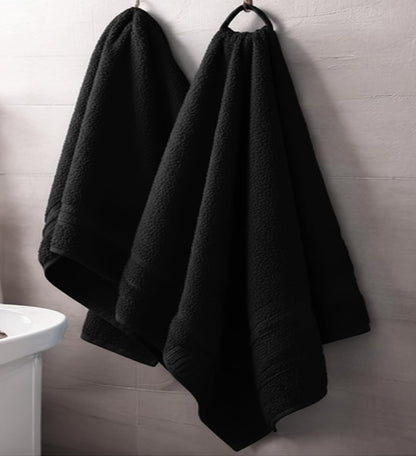Opel Tex Pack of 2 Jumbo Bath Sheets 100% Cotton (75 x 150 cm -500GSM) Super Soft Absorbent & Quick Dry Hotel Quality Large Towels (Black)