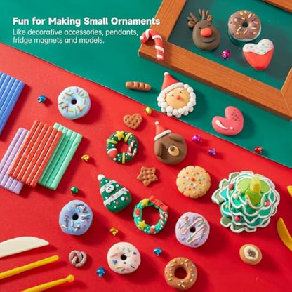 Shuttle Art Polymer Clay, 57 Colors Oven Bake Modeling Clay, Creative Clay Kit with 19 Clay Tools and 10 Kinds of Accessories, Non-Toxic, Non-Sticky, Ideal DIY Art Craft Clay Craft for Kids Adults