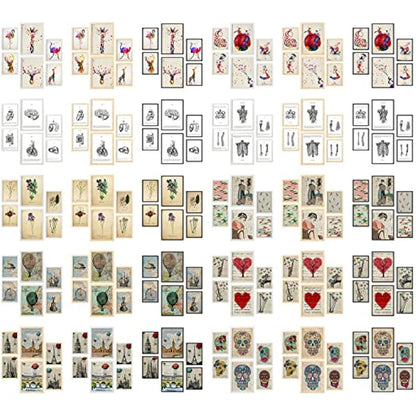 Nacnic Set of 6 posters of Alicia and the Little Prince. Collection of plates with aesthetic collage for interior decoration. Sizes A3 and A4. With white frame.
