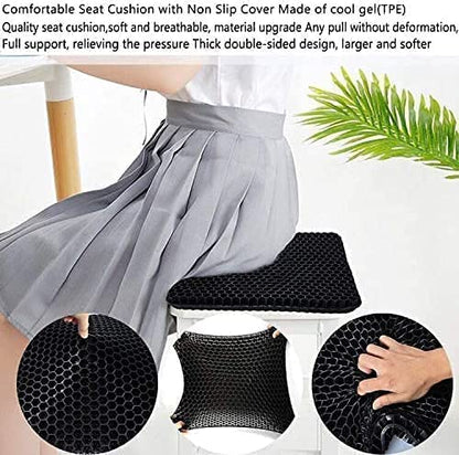 Fzitiy Gel Seat Cushion Soft Sitter Cushions Double Thick Breathable Honeycomb Design Egg Gel Cushion, Cooling & Ergonomic Support Pressure Cushion