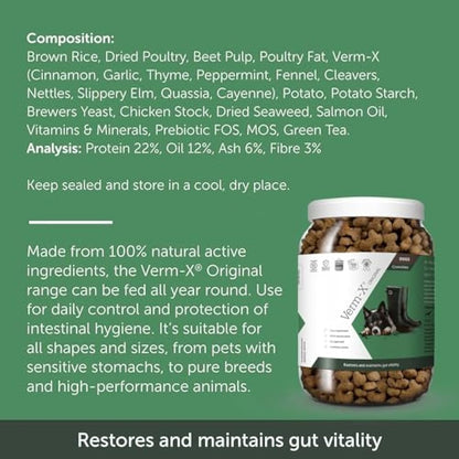 Verm-X All Natural Treats for Dogs. Supports Intestinal Hygiene. Vet Approved. UFAS Assured. Restores and Maintains Gut Vitality. Wormwood Free Recipe.