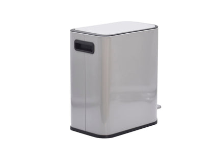 FurnitureXtra™ Slim Design Powder Coated Soft Close Pedal Bin, Plastic Inner bucket, ABS lid (White, 5L)