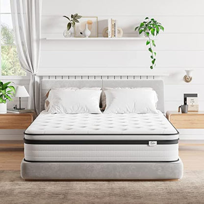 TeQsli Single Mattress 3FT, 10.6 Inch Gel Memory Foam Pocket Sprung Orthopedic Mattress Edge Support & Motion Isolation Spring Hybrid Single Mattress - Medium Firm Feel 90x190x27 cm
