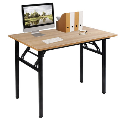 sogesfurniture Folding Table Office Study Writing Desk Computer PC Laptop Table Workstation Dining Gaming Table, No Install Needed, 100x60x75cm