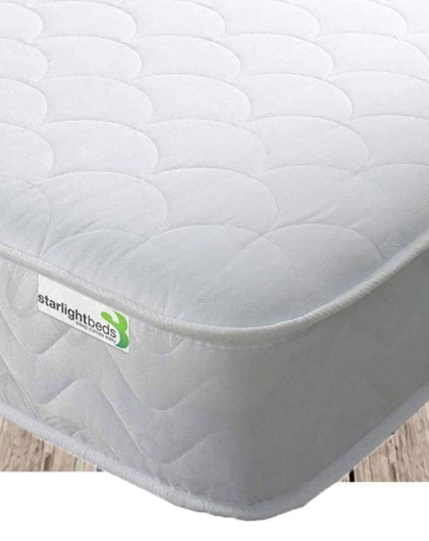 Starlight Beds Small Double Mattress. Shell Design Small Double Memory Foam Mattress with Springs. Soft, 18cm Deep, White. (4ft x 6ft3, 120cm x 190cm)
