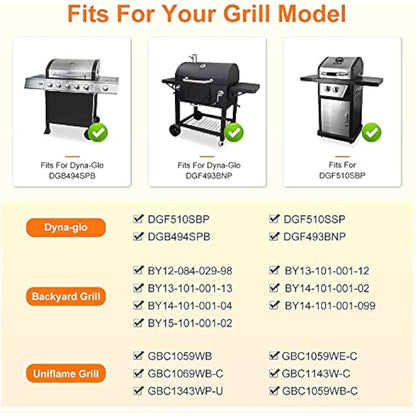 GFTIME 38CM Grill Heat Plate for Dyna-Glo DGF510SSP, DGF510SSP-D, Uniflame 4/5 Burner, Porcelain Steel Flame Diffuser spare parts for Backyard BY12-084-029-98, Broilmaster G13DE, 4 Pack