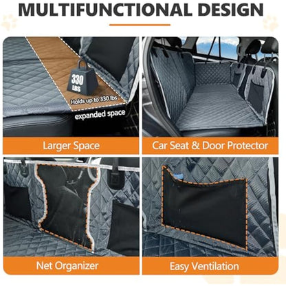 ANOSOSPECIAL Back Seat Extender,Dog Car Seat Cover,Waterproof Pet Hammock Travel Bed,Durable Camping Air Mattress,Non Inflatable Car Bed Mattress Easy Clean for SUV Truck (Grey)