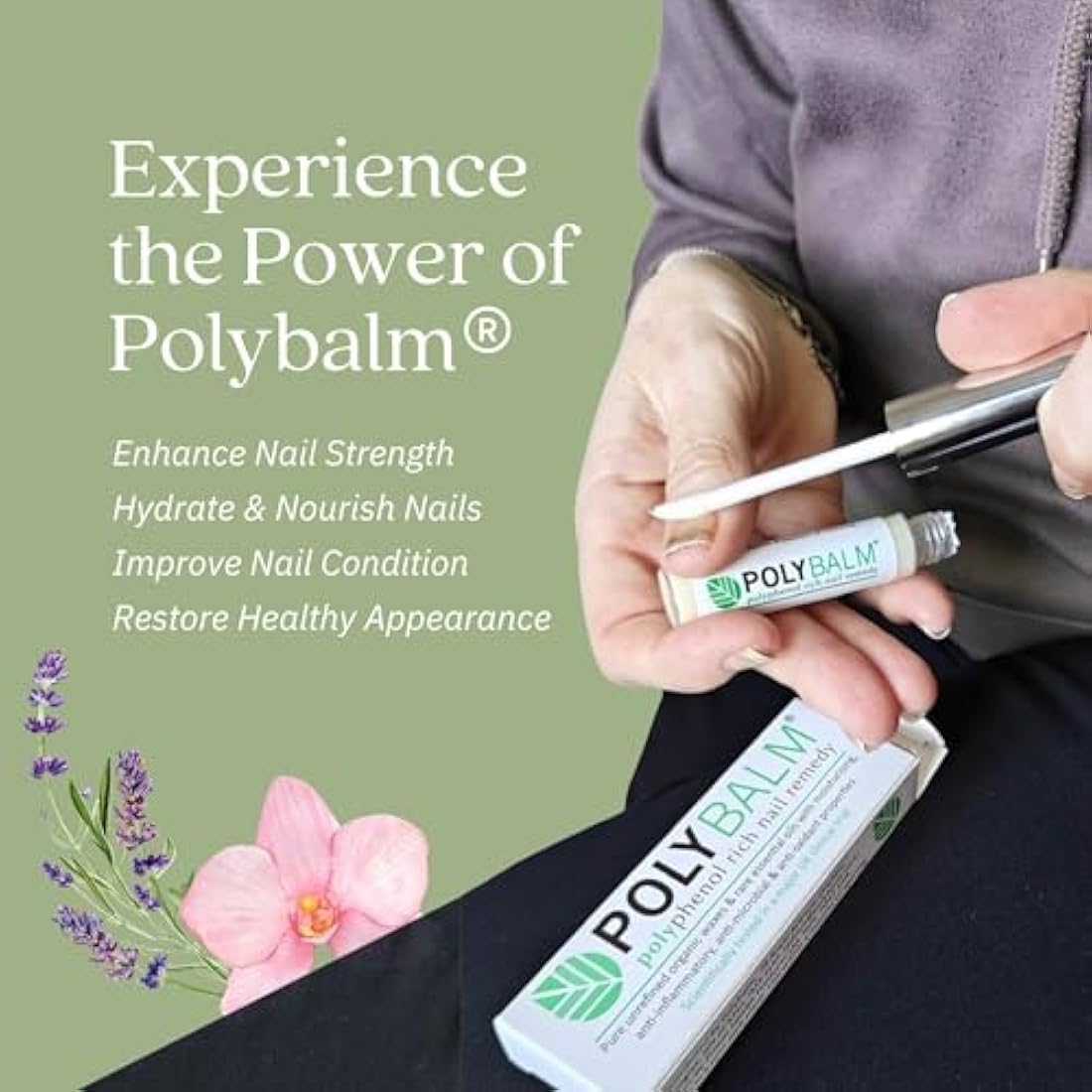 Polybalm Topical Nail Application | Scientifically Tested and Proven | Only Pure Plant Based Ingredients | Made by a Trusted UK Company | Nail Health Treatment Balm