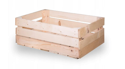Wooden Crate - Unpainted Pine Wood Storage Box DIY Large in Size 40 x 30 x 20 cm