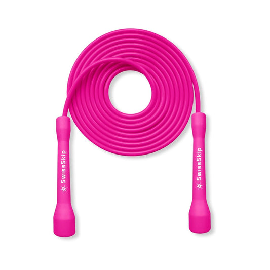 SwissSkip SwissSkip Jump Rope by Dayan Kolev, Xelerate- 5mm PVC Jump Rope, Ideal Rope for Beginners and Advanced Athlets (Pink)