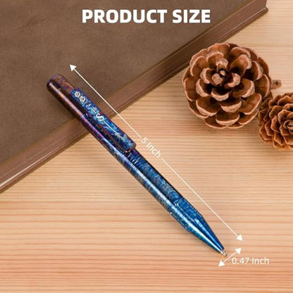SMOOTHERPRO Titanium Bolt Action Pen | Compatible With Parker Refill | Retractable Refillable Metal Pen | for Men Women Business Writing Office Signature(GT03) | Color Multicolor