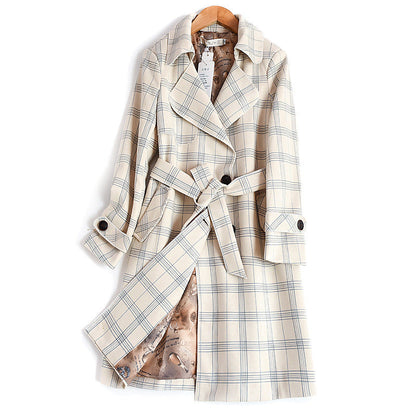 Long suede trench coat