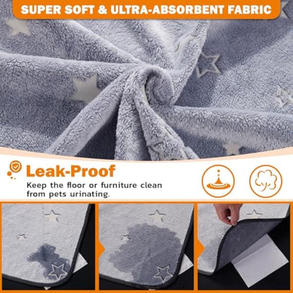 Washable Puppy Pads, 2 Packs Fast Absorption Reusable Puppy Pads, Dog Pee Pad, Waterproof Whelping Pads, Non-Slip Training Pads Pet Playpen Puppy Mat for Floor, Dog Crate -92x122cm