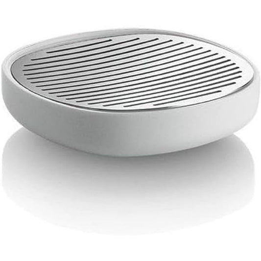 Alessi PL04 W Design Soap Dish, Stainless Steel, White, One size