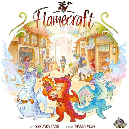 LUCKY DUCK GAMES - Flamecraft | Strategy Board Game | English Version | Dragon Fantasy | Fun Family Game for Kids and Adults | Ages 10+ | 1-5 Players | 60 Minutes