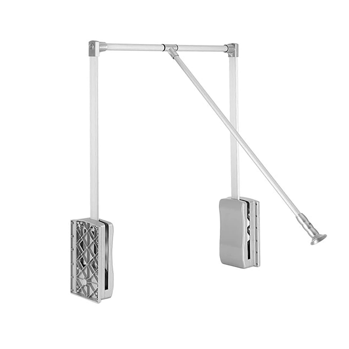 Nisorpa Pull Down Clothes Rail Adjustable 890-1210mm Wardrobe Lift Large Extendable Cloth Hanger Soft Return Storage System with Aluminium Rod Space