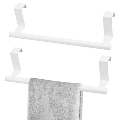 2 Pcs Stainless Steel Towel Holder, Over Door Towel Rail with Protective Strip, Towel Bar Holder