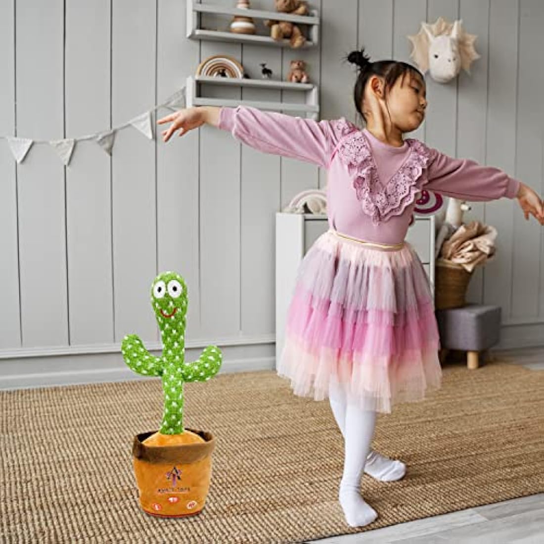 Ava's Toys Volume Control Dancing Cactus- Voice Recorder Baby Toys- Talking and Singing Cactus- Repeat What You Say Learning Toy