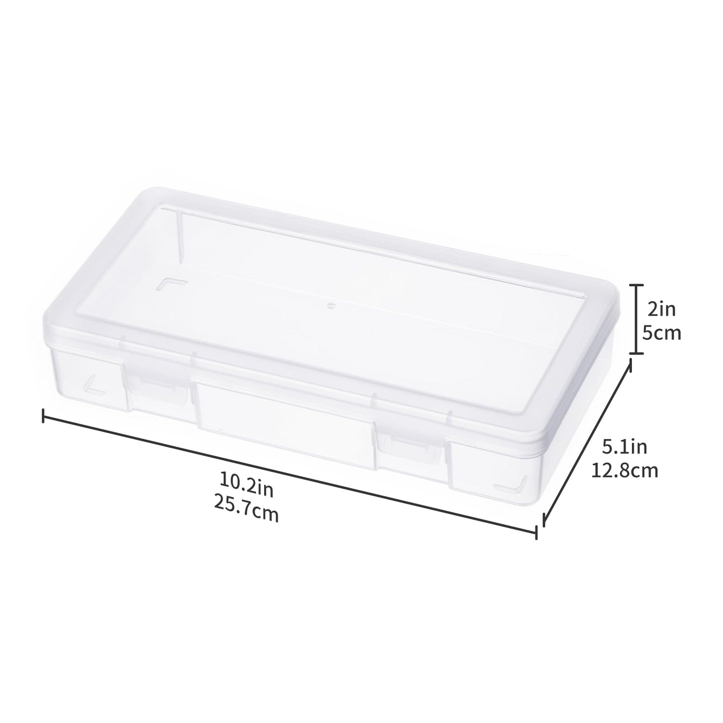 novelinks Clear Pencil Box and Small Plastic Storage Containers with Lids