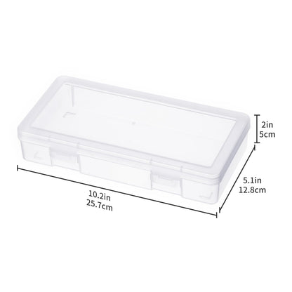 novelinks Clear Pencil Box and Small Plastic Storage Containers with Lids