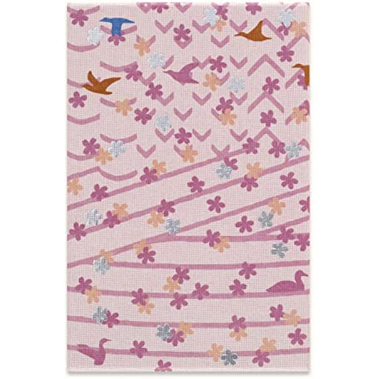 Moleskine Sakura Notebook Set, Set with Two Limited Edition Notebooks, Sakura Notebook, Lined Layout and Blank Pages, Fabric Hard Cover, Dimensions Large 13 x 21, Dark Pink Colour