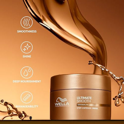 Wella Professionals Ultimate Smooth - With Squalane & Omega 9 - For Dry, Dull & Frizzy Hair - Hair Oil, Shampoo, Conditioner, Mask