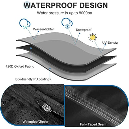 Ezilif Double Egg Chair Cover, 420D Oxford Egg Chair Covers Waterproof Heavy Duty, Garden Hanging Egg Chair Cover with Zipper & Drawstring, UV-Anti & Windproof Cover for Swing Chair, 230x200cm