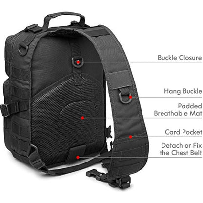 G4Free Tactical Sling Backpack Big Molle EDC Range Bag Pack Assault Military Shoulder Rucksack One Strap Daypack