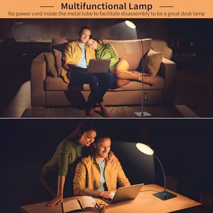 Mojimdo LED Floor Lamp with Remote, 1H Timer Reading Standing Lamps with 3 Color Temperature & 5 Brightness Levels, Dimmable Floor Lamp for Living Room, Bedroom, Office