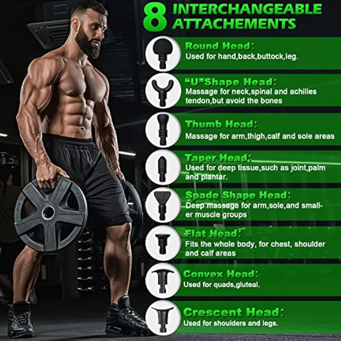 Muscle Massage Gun,ALDOM Massage Gun Deep Tissue 30 Speeds Handheld Electric Massager LCD Touch Screen,Portable Percussion Massager with 8 Heads,Powerful Muscle Gun for Athletes Recovery Pain Relief