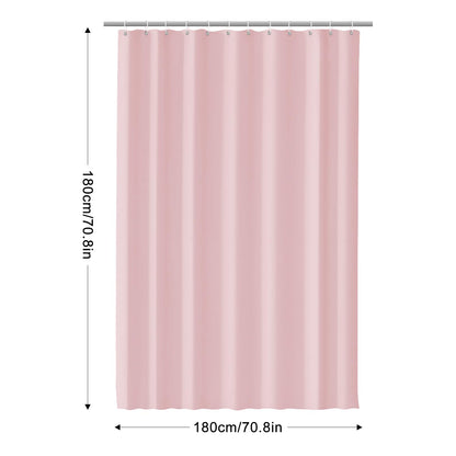 LUKDUNG Bathroom Curtain, 180 x 180 cm, Anti Mildew, Waterproof, Washable, PEVA Shower Curtain with 12 Shower Curtain Rings, Pink