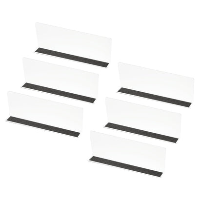 PATIKIL 6 Pack Shelf Dividers for Closet Organization, 280 x 40 x 100mm Acrylic Magnetic Closets Separator Kitchen Cabinet Shelves Under Bed Blocker