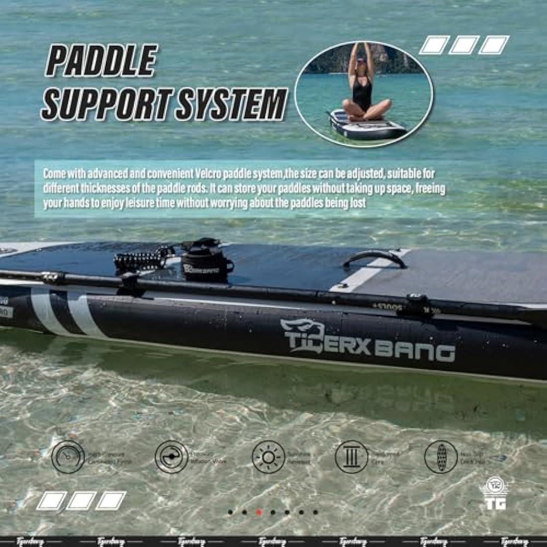 TIGERXBANG Stand Up Paddle Boards 10'6" x 32" x 6"丨10' x 31" x 6" with Premium SUP Board Accessories, Inflatable Paddle Boards for Adults/Kids Stand Up PaddleBoarding