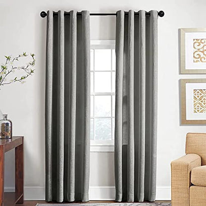 Black Curtain Poles for Eyelet Curtains, Industrial Curtain Pole Metal Extendable, Industrial Curtain Rod for Windows 67cm-122cm, Room Dividers