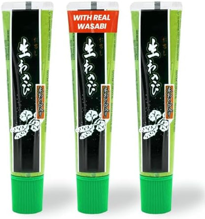 Wasabi-O Real Wasabi Paste - Authentic Japanese Wasabi Paste for Sushi & Dishes - Spicy, Fresh & Bold Flavour - Perfect for Sushi Rice, Japanese Snacks - All-Natural Ingredients, 3 x 43g