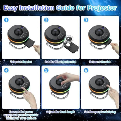 ALLOMN 13 in 1 Galaxy Projector for Bedroom, Planetarium Star Projector with 13 Film Discs & 6 RGB Light Effects, Starry Sky Projectors Planetarium Night Light with Timer for Adults Kids Birthday
