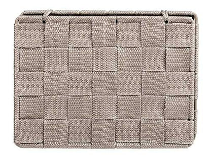 WENKO 22575100 Storage basket Adria with lid Taupe - bathroom basket with lid, Polypropylene, 19 x 10 x 14 cm, Taupe