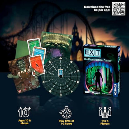 Thames & Kosmos - EXIT: The Haunted Roller Coaster - Level: 2/5 - Unique Escape Room Game - 1-4 Players - Puzzle Solving Strategy Board Games for Adults & Kids, Ages 10+ - 697907
