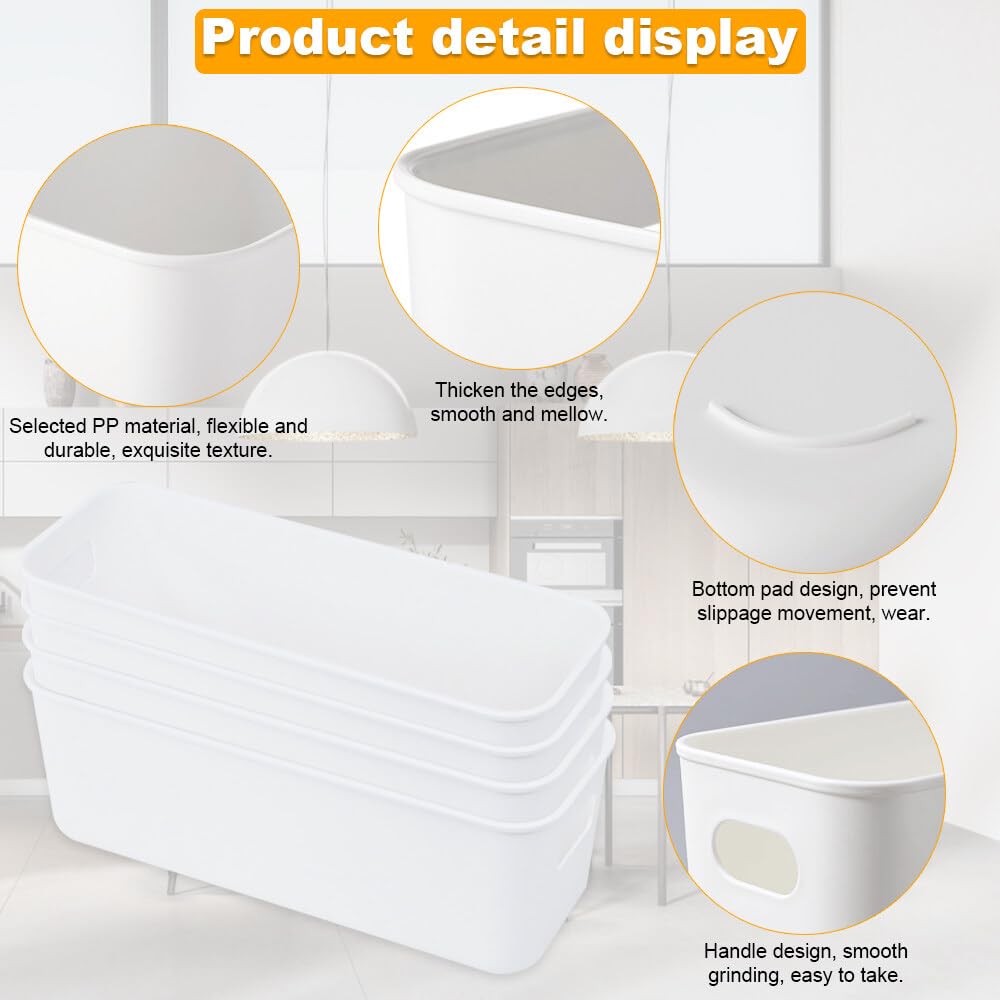 GmeDhc 4 Pack Plastic Storage Box, Storage Basket