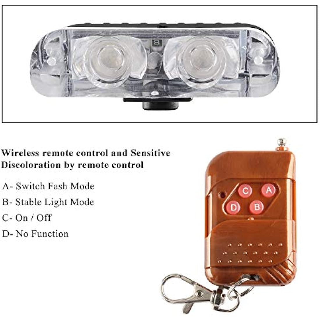 yifengshun 8 in 1 LED Emergency Strobe Lights for Trucks Vehicles Warning Flashing Guide Grille Flash DRL Police Car Motorcycle DC12V Wireless Remote Control (Blue & Red)