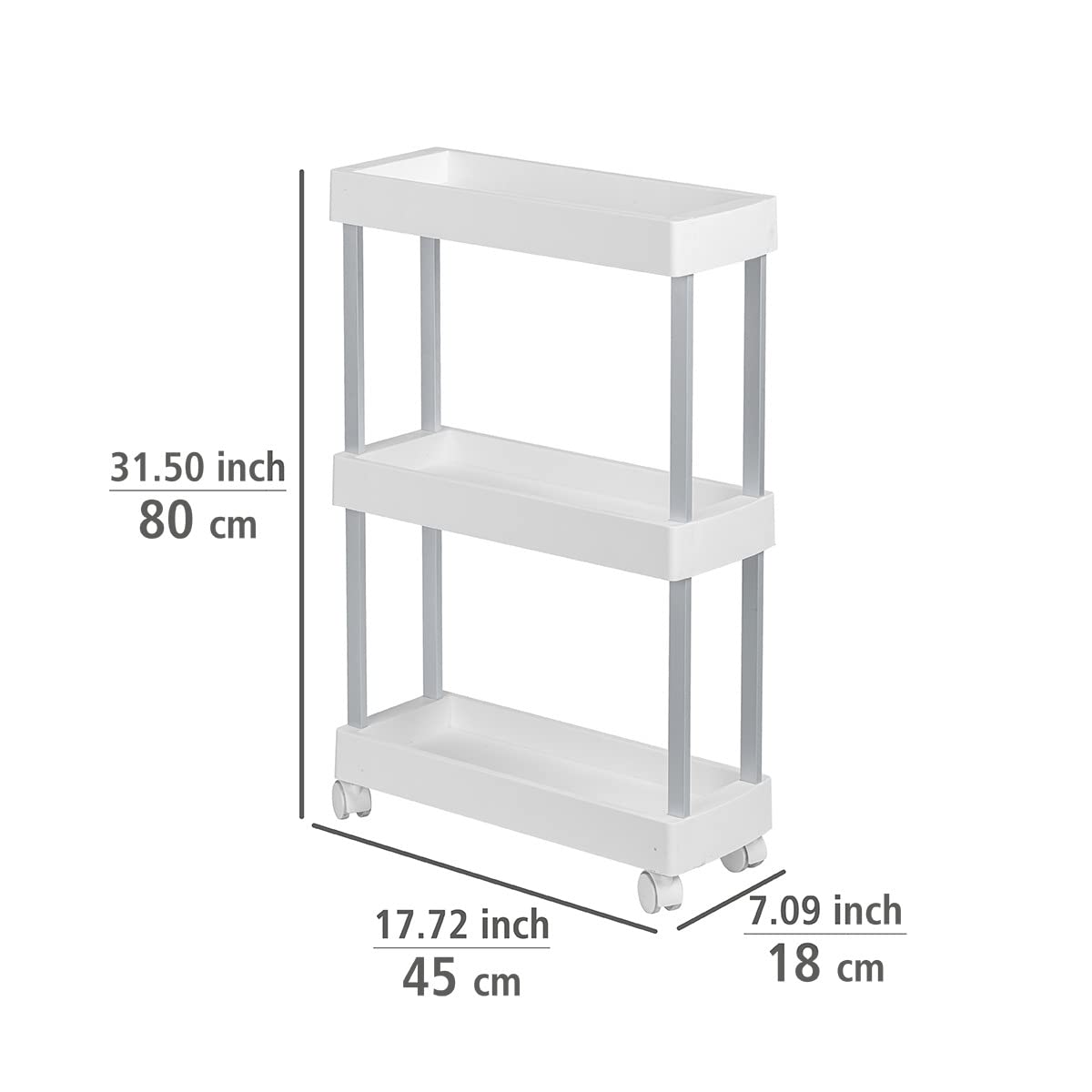 WENKO Mino Household and Bathroom Trolley