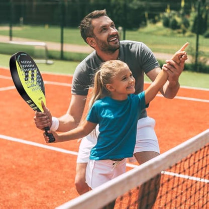 BOOSTEADY Padel Racket with Tennis Balls Adult Padel Racquet Made of Carbon Fibre Optic for Teenagers Beginners Advanced