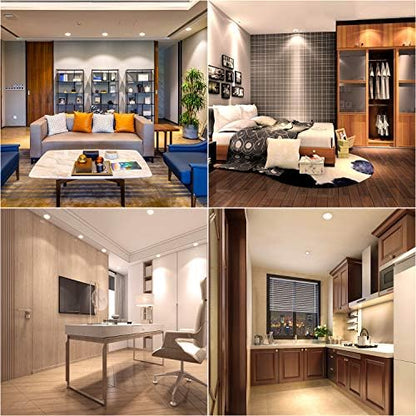 Recessed Ceiling Spotlights 20 Pack Round White Downlight Fittings 30°Tilt Swivel Mounted Frame Trim Rings with GU10 Lamp Holders 240V