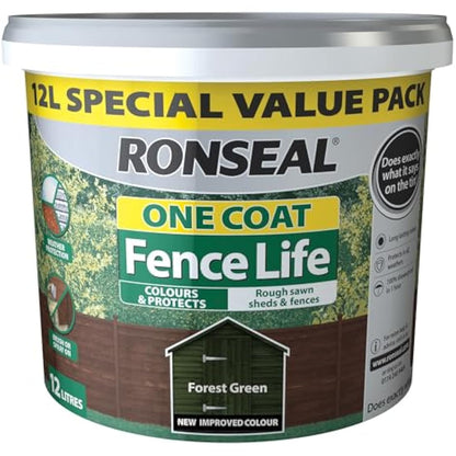 Ronseal One Coat Fence Life Forest Green 12L