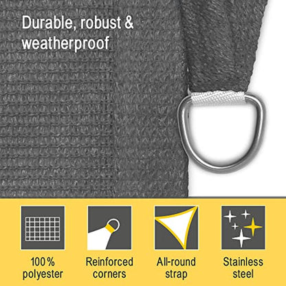 Sol Royal SolVision HS9  Triangle Sun Shade Sail 6x4,2x4,2 m HDPE Breathable & UV-light resistant Sun Protection for Terrace, Balcony, Pool & Garden