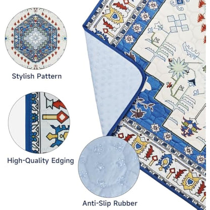 YOSEPATI Washable Pee Pads for Dogs,2 Pack Super Absorbent Reusable Puppy Pads 36"×48" Quick Dry,Waterproof& Non-Slip Whelping Pads for Crate,Floor,Sofa (Medallion Blue, 36"x48"(Pack of 2))