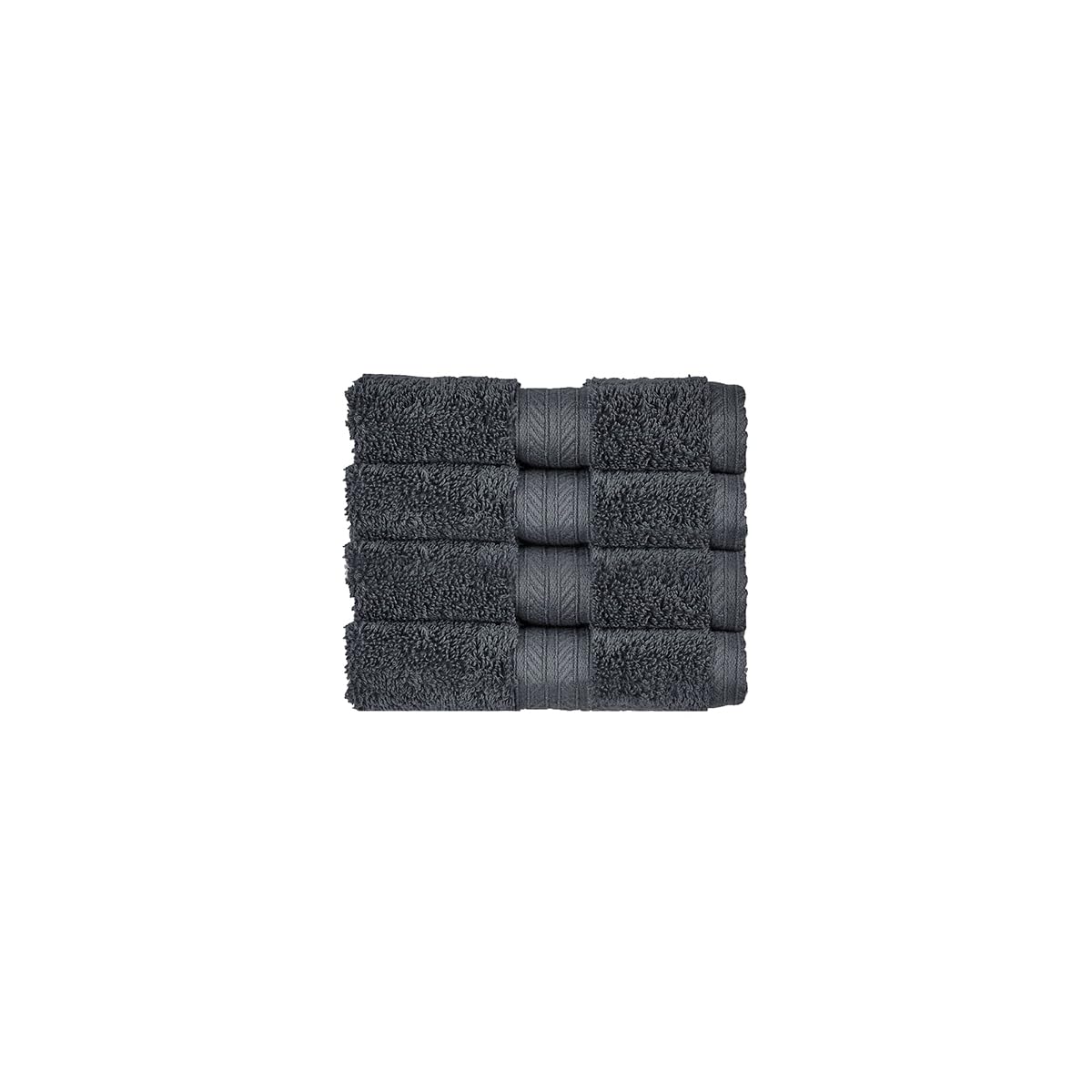 Christy Renaissance 4 Face Cloths Set | Ash Grey | 100% Egyptian Cotton | Luxuriously Soft and Super Absorbent | 675 GSM | 4 Wash Cloth Flannels