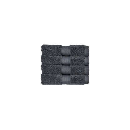 Christy Renaissance 4 Face Cloths Set | Ash Grey | 100% Egyptian Cotton | Luxuriously Soft and Super Absorbent | 675 GSM | 4 Wash Cloth Flannels